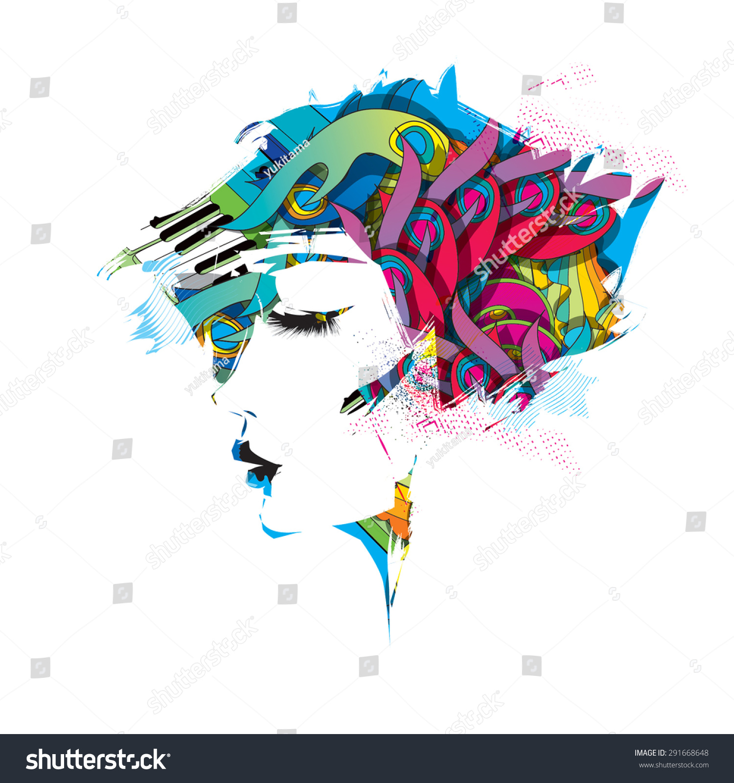 Rainbow Profile Woman Stock Vector (Royalty Free) 291668648 | Shutterstock
