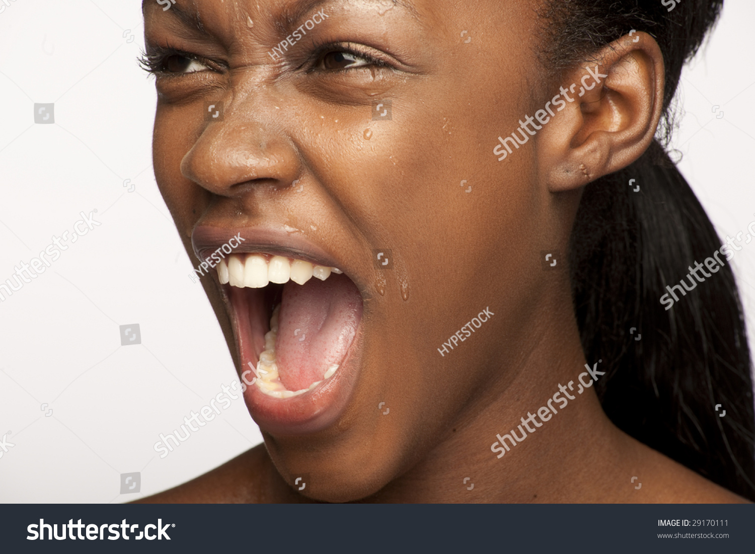 Beauty Black Skin Woman Nice Screaming