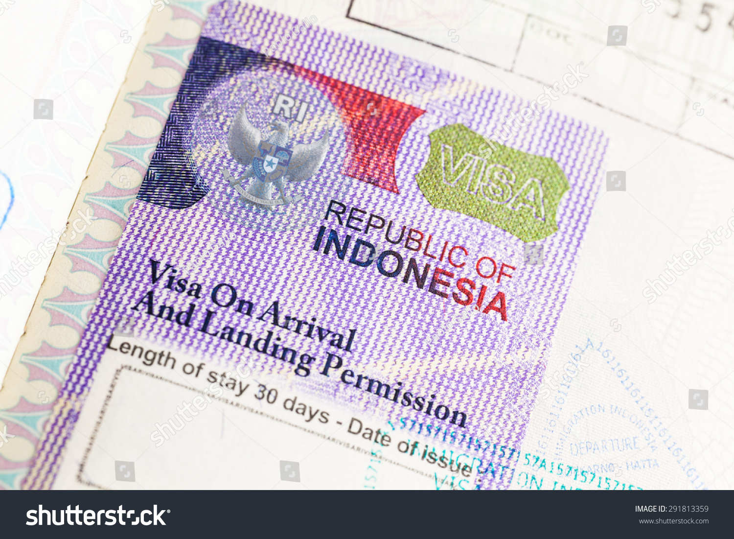 Detail 2014 Indonesia Visa On Passport Stock Photo 291813359 | Shutterstock