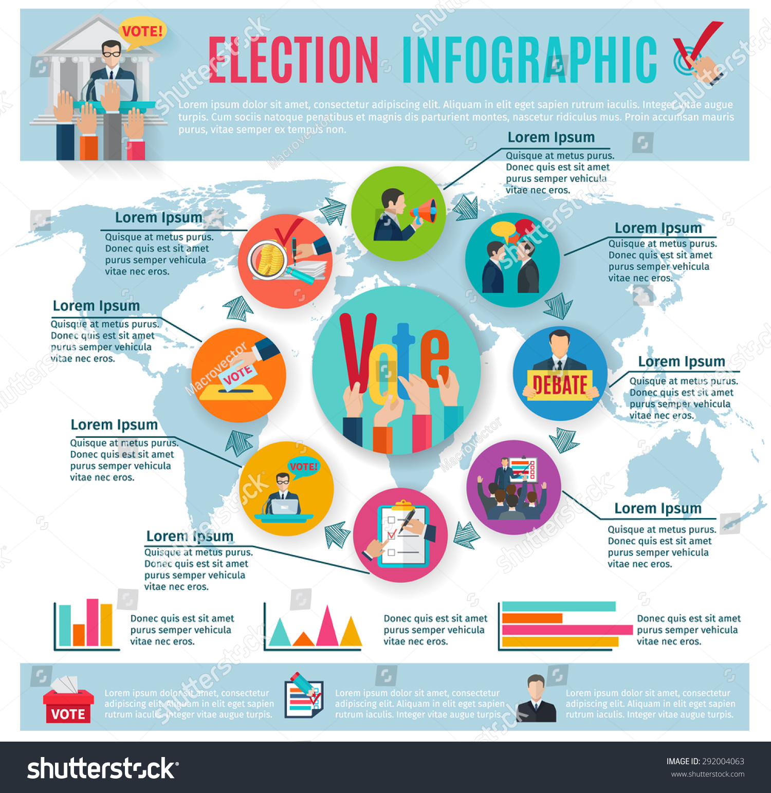 Election Infographics Set Voting Symbols Charts Stock Vector (Royalty ...