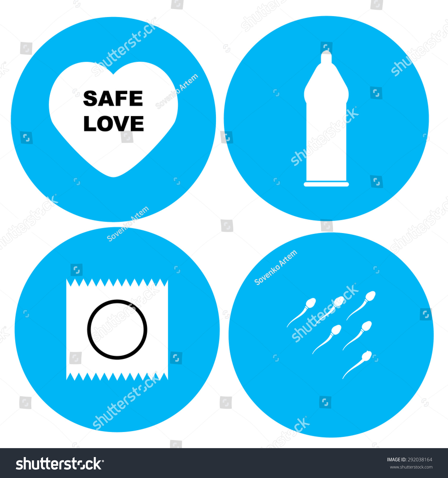 Safe Sex Love Icons Condom Package Stock Vector Royalty Free 292038164 Shutterstock 2254