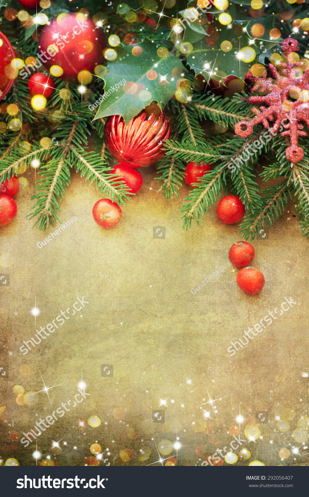 Christmas Retro Card Border Design Stock Photo 292056407 | Shutterstock