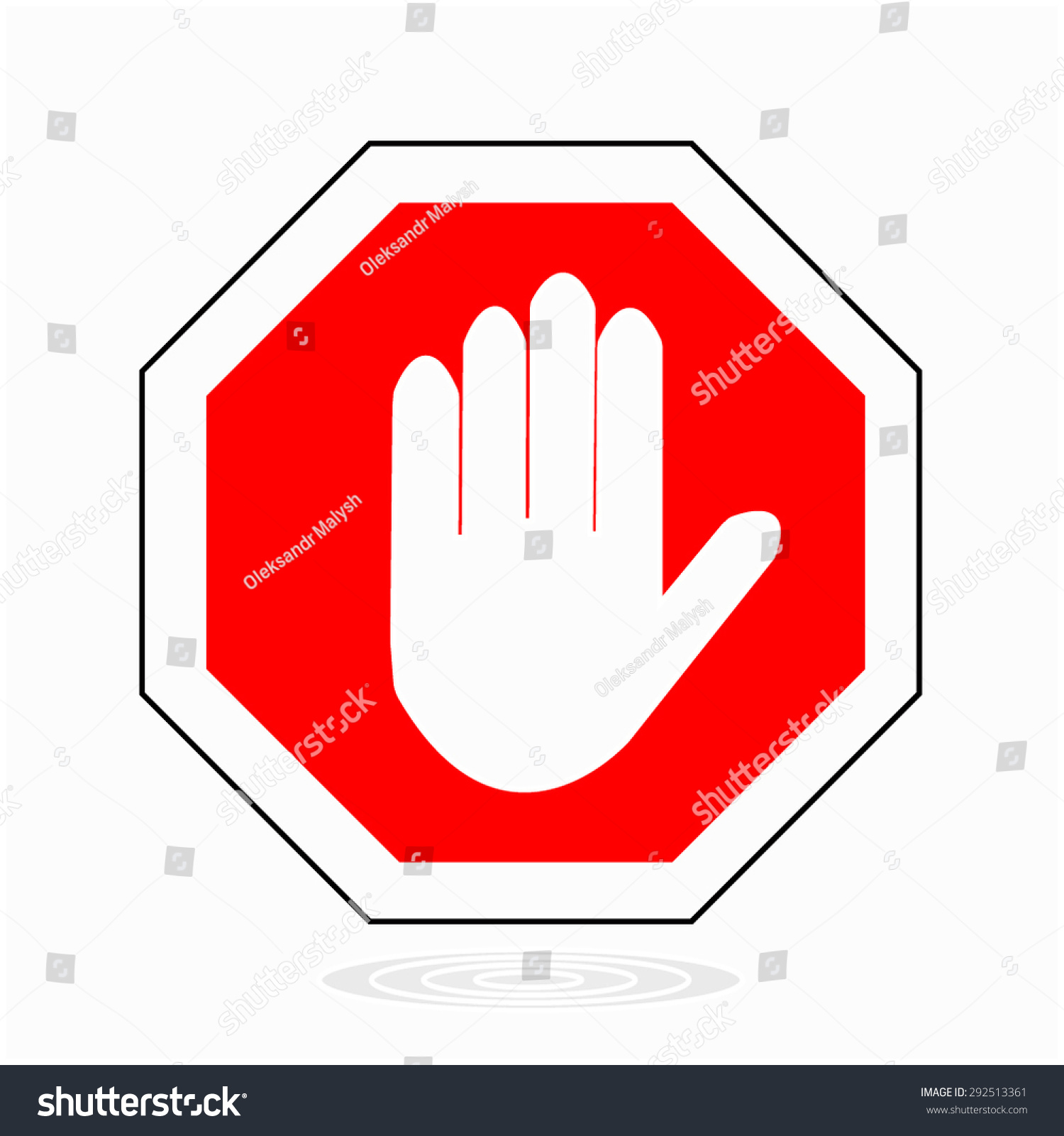 Red Stop Hand Sign Prohibited Activitie Stock Vector (Royalty Free ...