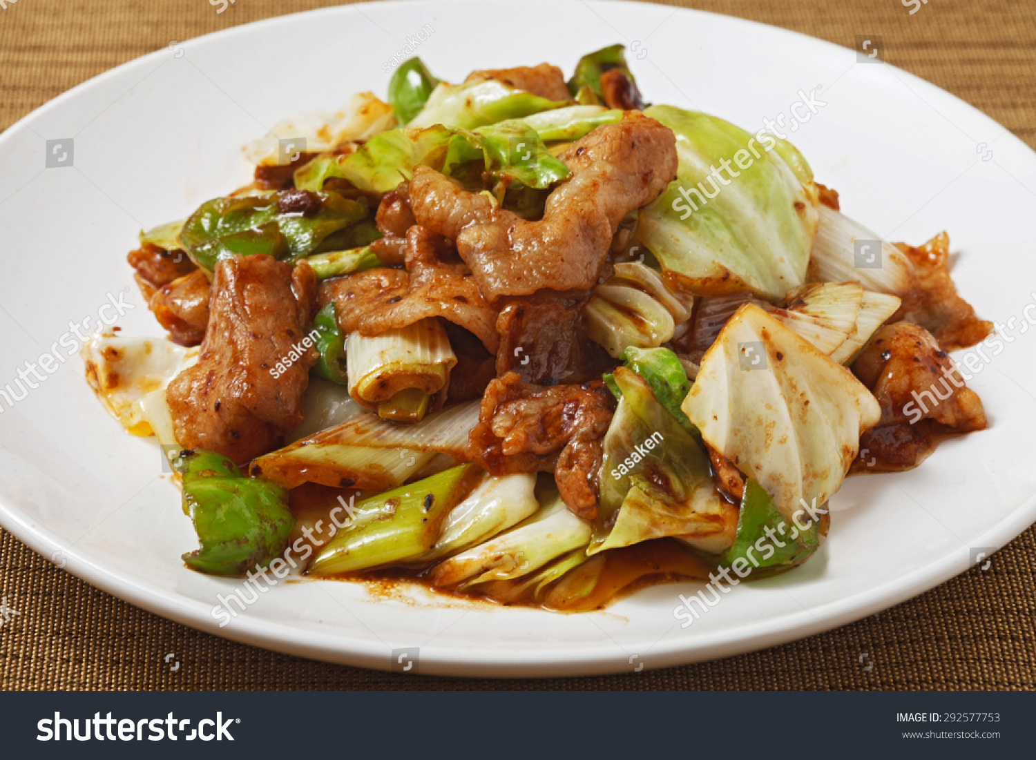 Twice Cooked Pork Chinese Cooking Stock Photo Shutterstock