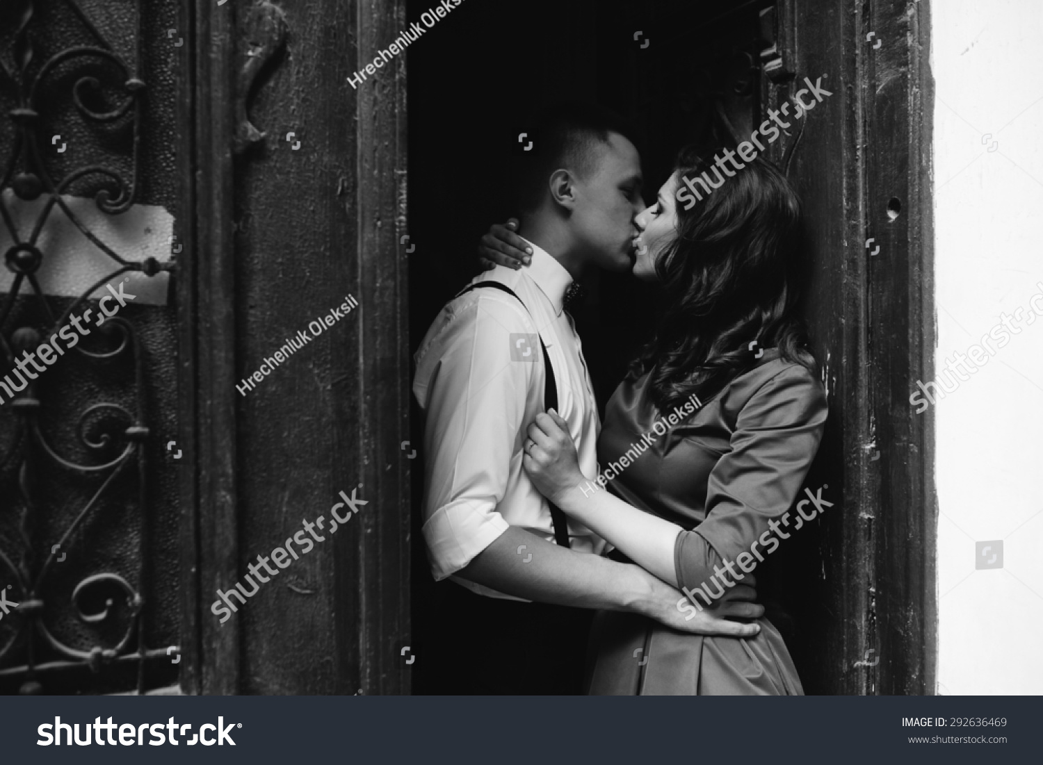 Man Woman Hug Door Stock Photo Shutterstock