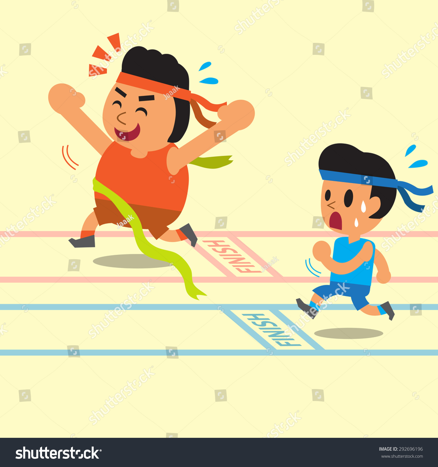 Cartoon Fat Man Winning Race Before Stock Vector (Royalty Free ...