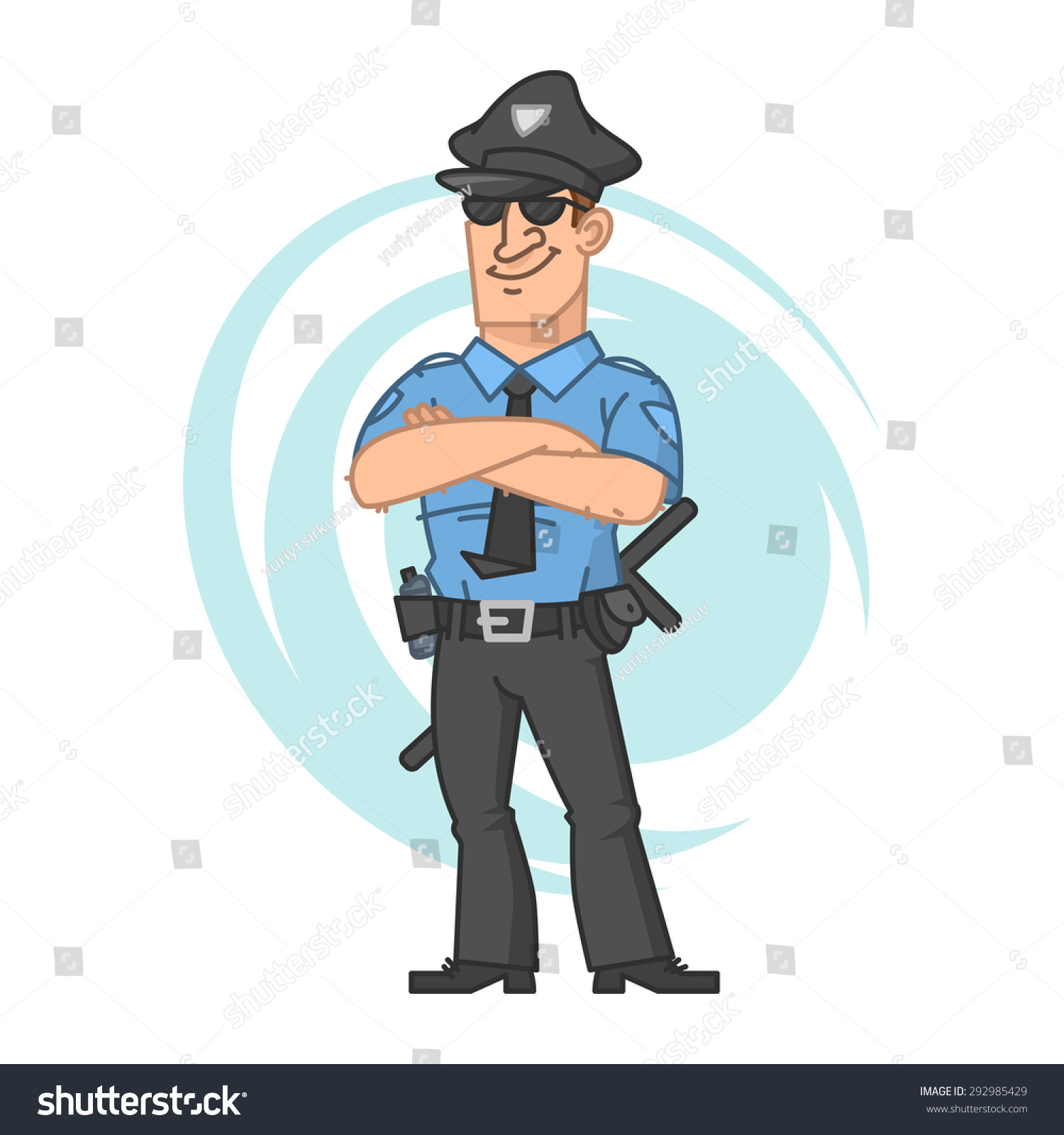 Police Crossed Hands Smiling Stock Vector (Royalty Free) 292985429 ...