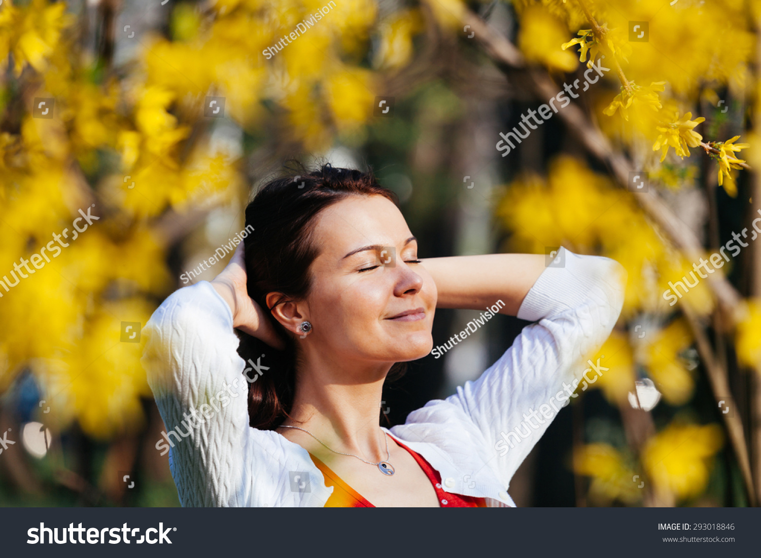 Cute Girl Enjoying Sun Sunbathing Park Stock Photo 293018846 | Shutterstock