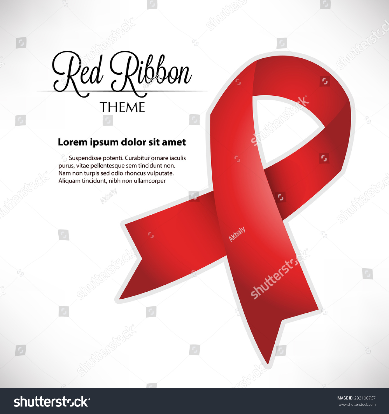 Red Ribbon Theme Stock Vector (Royalty Free) 293100767 Shutterstock