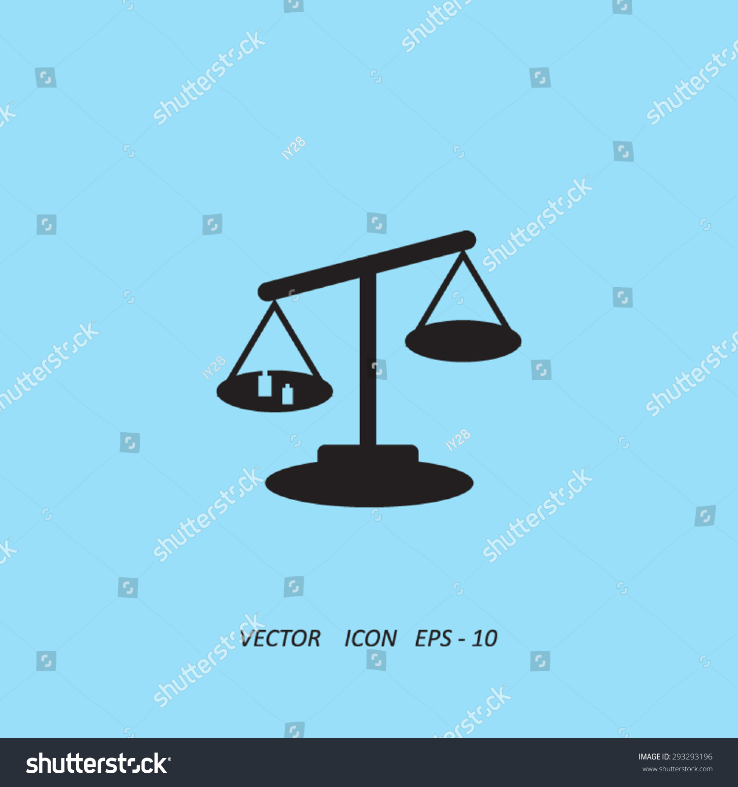 Scales Balance Vector Icon Stock Vector (Royalty Free) 293293196 ...