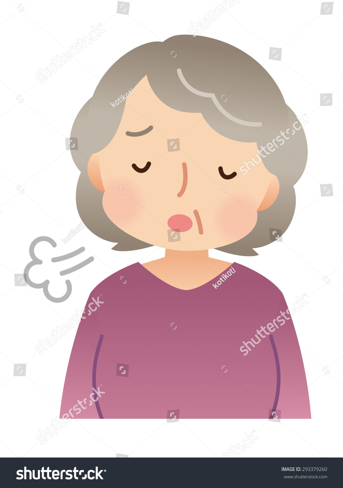 Cute Senior Woman Sigh Sad Face Stock Illustration 293379260 | Shutterstock