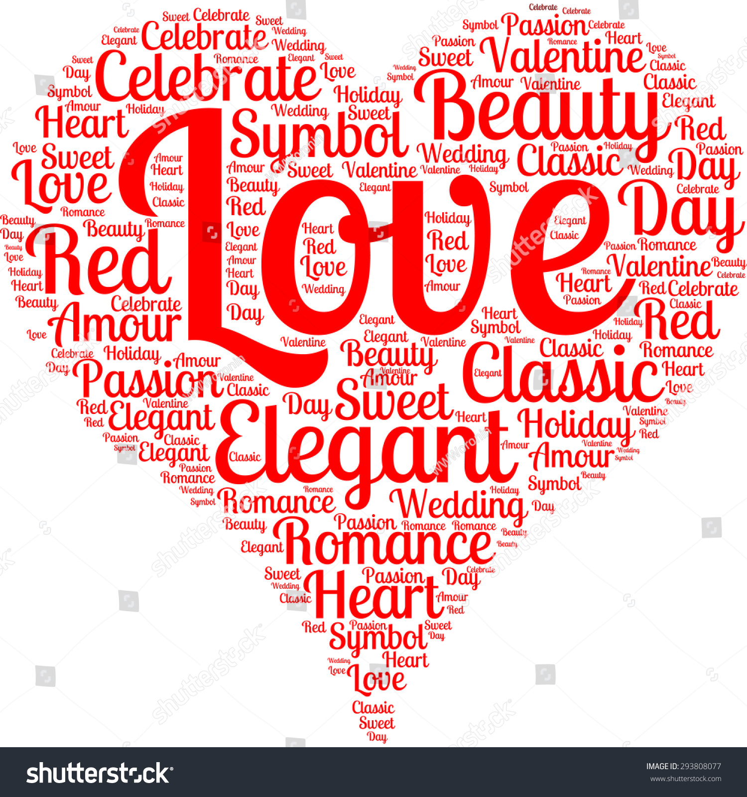 Word Cloud Form Red Heart Visual Stock Vector (Royalty Free) 293808077 ...