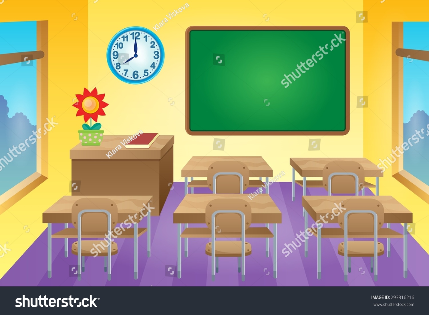 Рисунок классного кабинета в школе