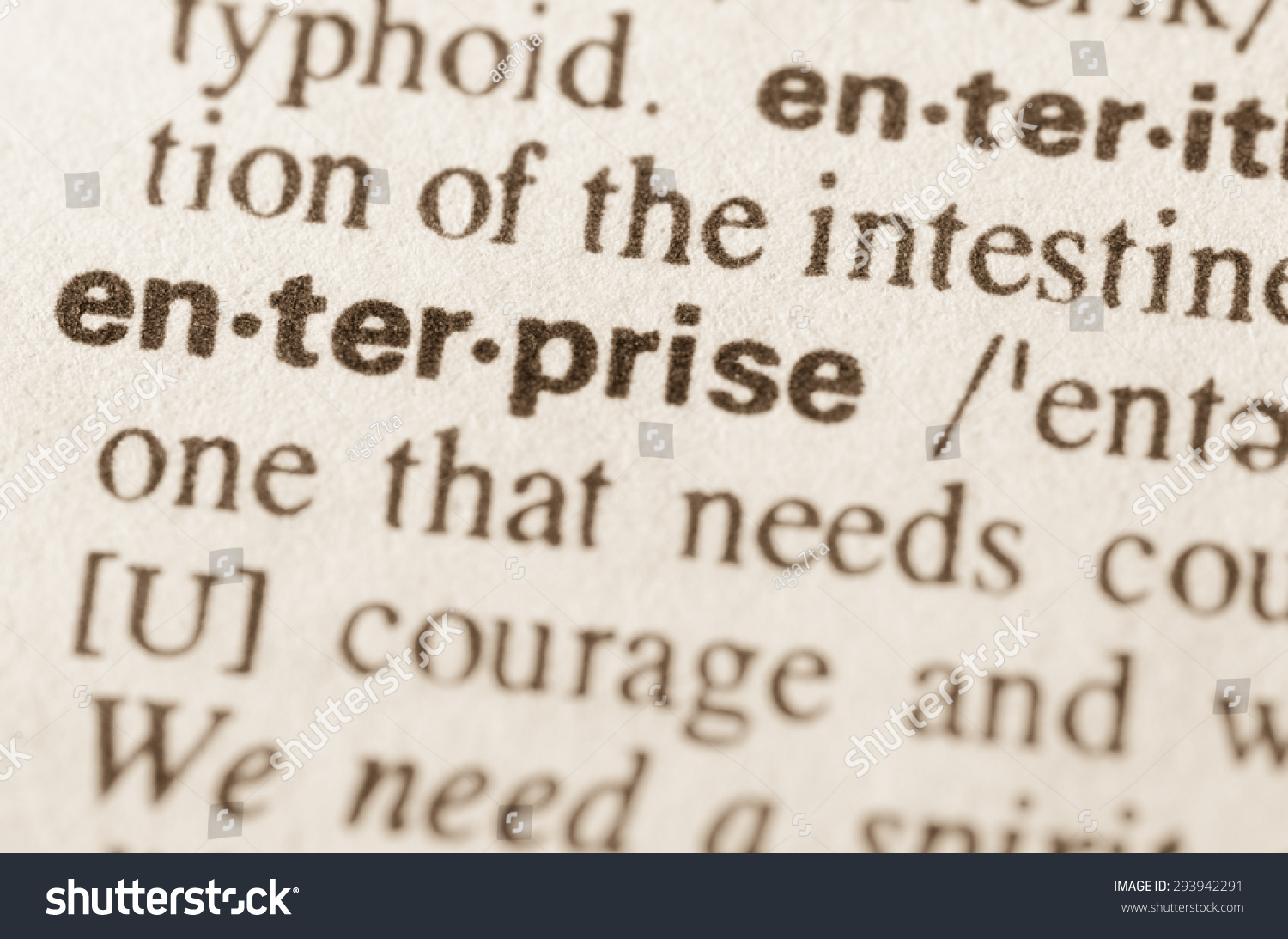 Definition Word Enterprise Dictionary Stock Photo 293942291 | Shutterstock