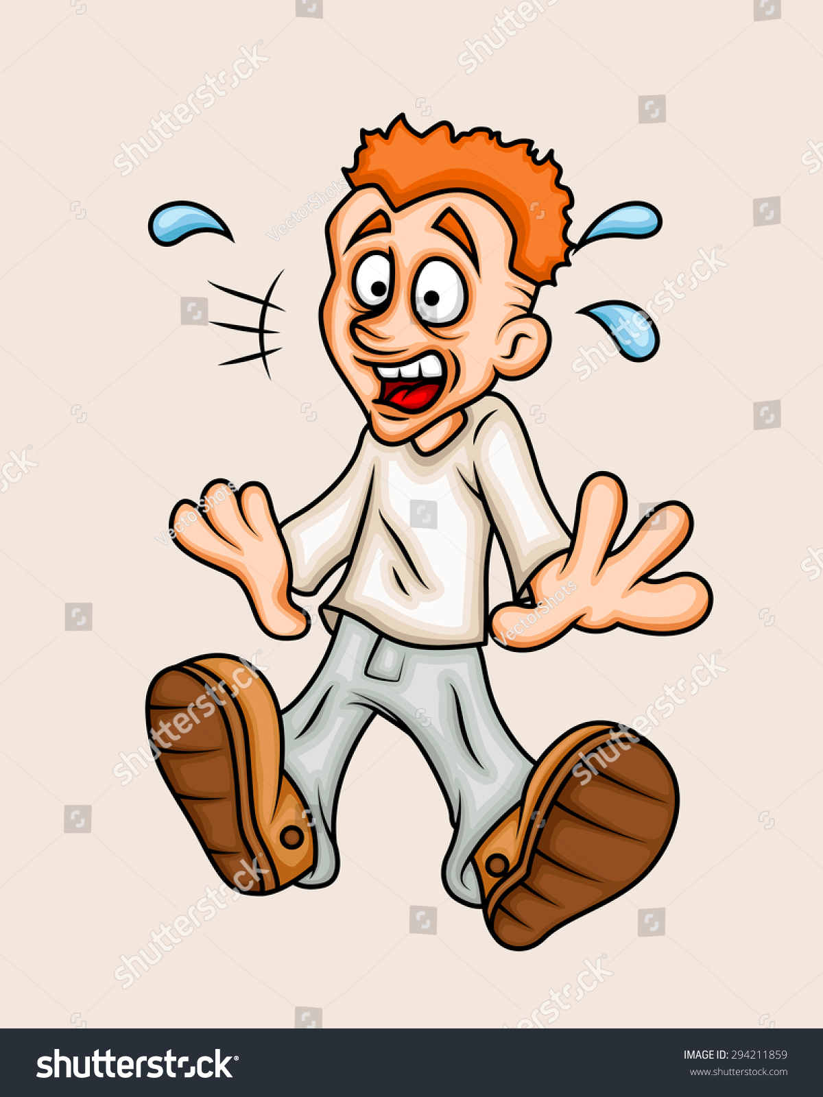 Cartoon Scared Boy Stock Vector (Royalty Free) 294211859 | Shutterstock