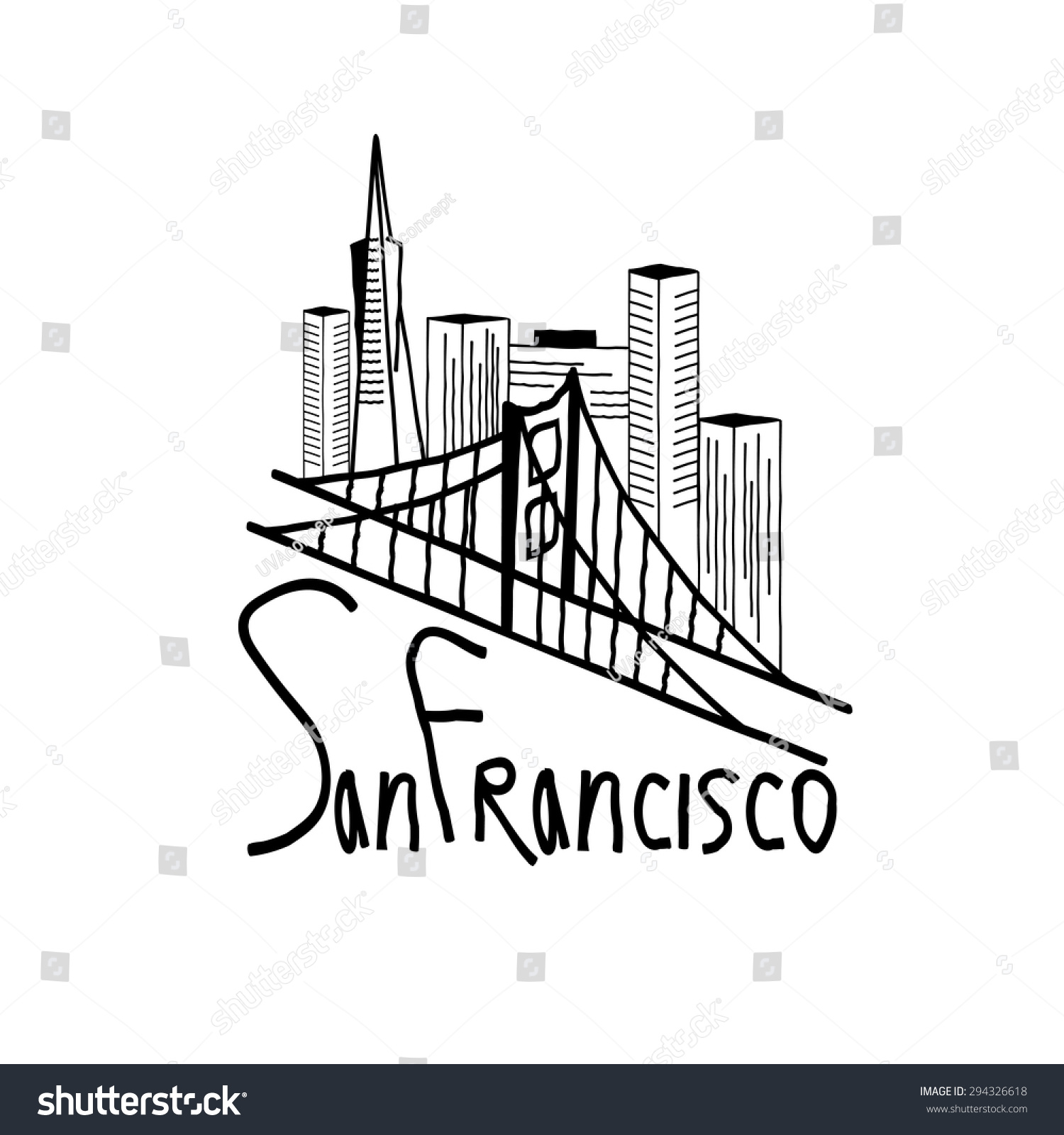 San Francisco Skyline Illustration Stock Vector (Royalty Free ...