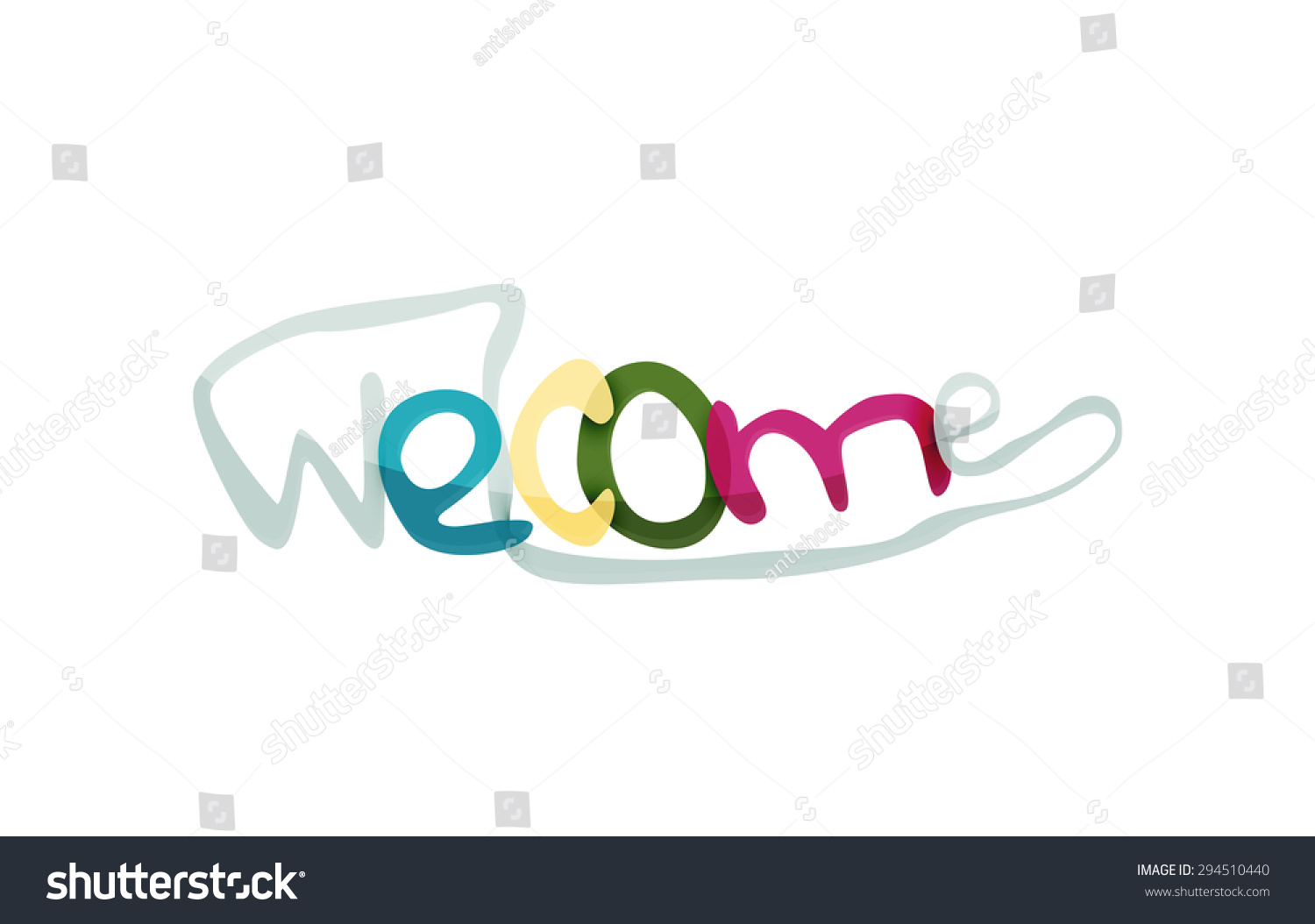 Welcome Word Drawn Lettering Typographic Design Stock Illustration ...