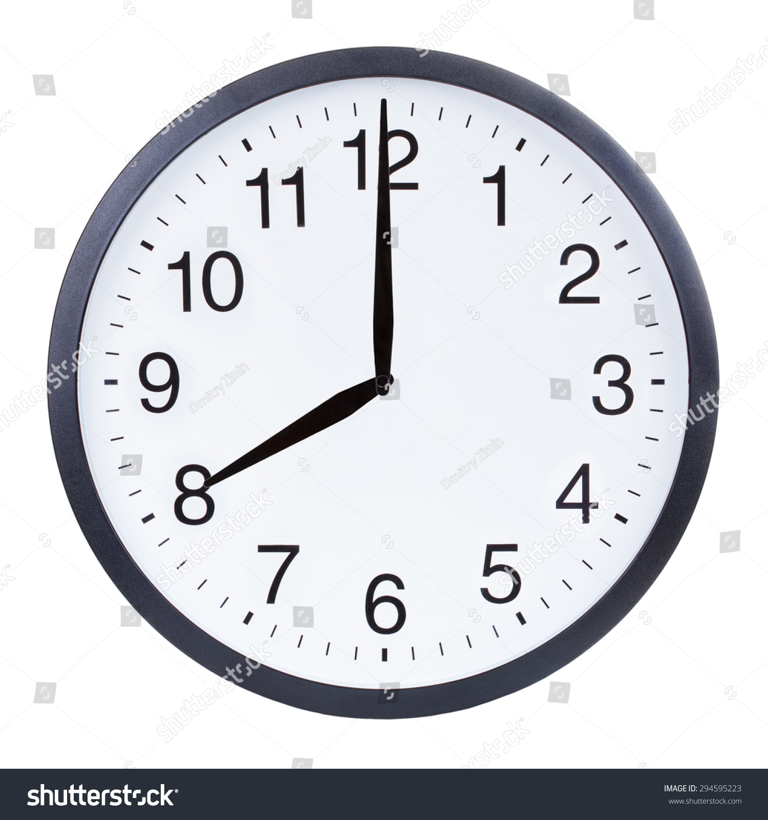 Round Office Clock Showing Eight Oclock Stock Photo 294595223 ...