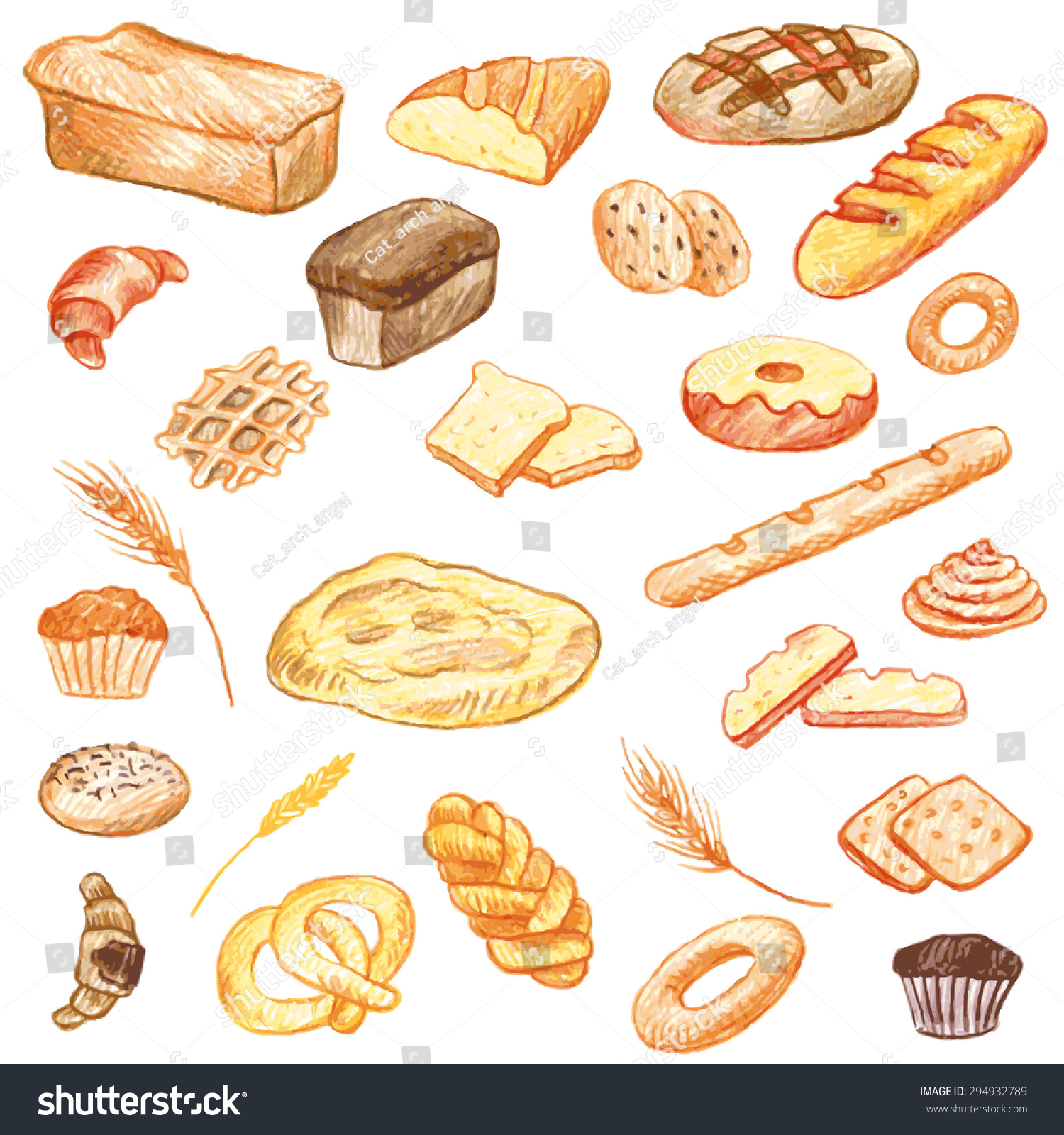 Хлебные изделия рисунок