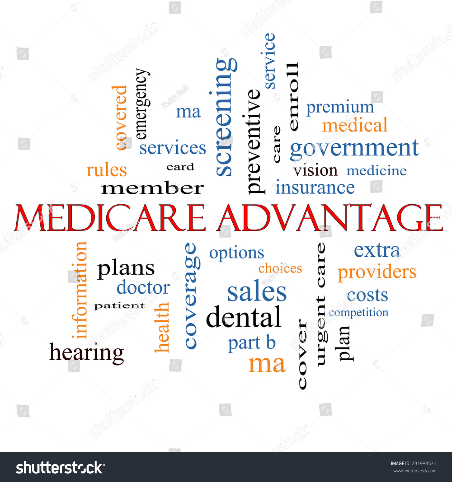 Medicare Advantage Word Cloud Concept Great Stock Illustration ...