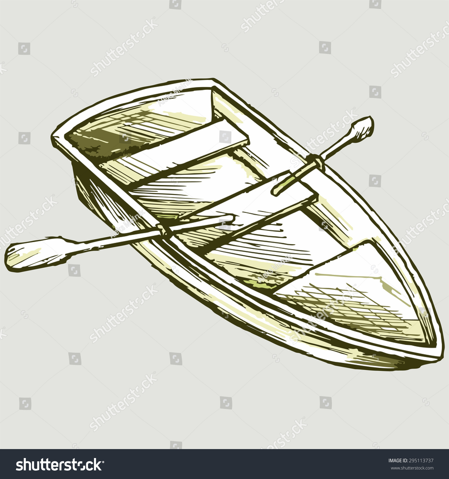 Wooden Boat Vector Image Stock Vector (Royalty Free) 295113737 ...