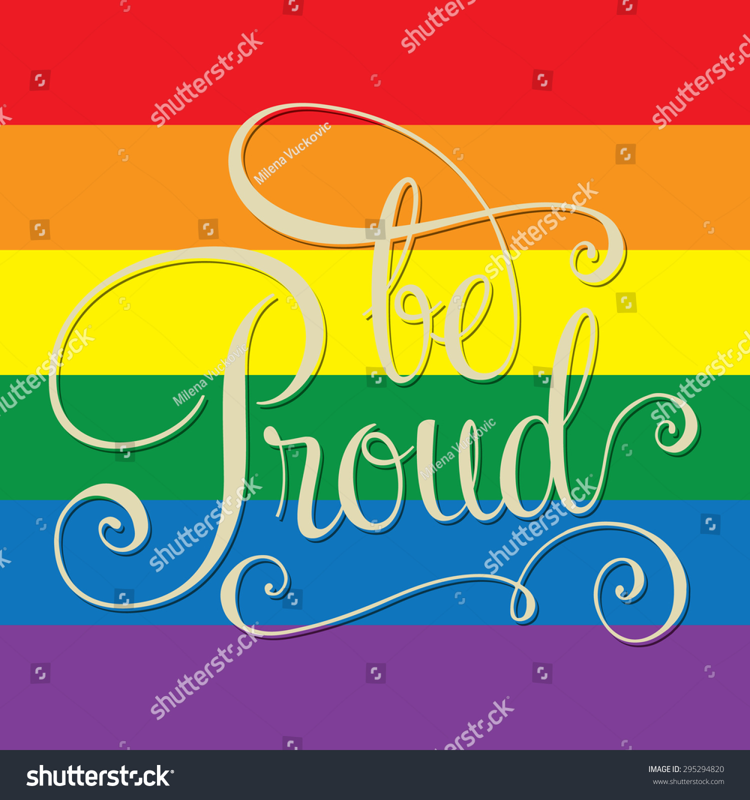 Be Proud Hand Lettering Handmade Calligraphy Stock Vector (Royalty Free ...