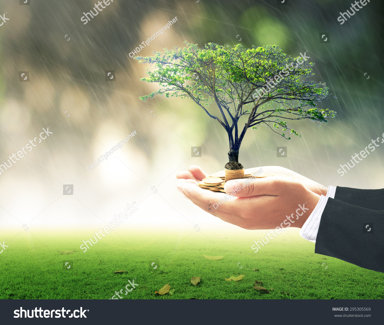 Socially Responsible Investing Concept Businessman Hands Stock Photo ...