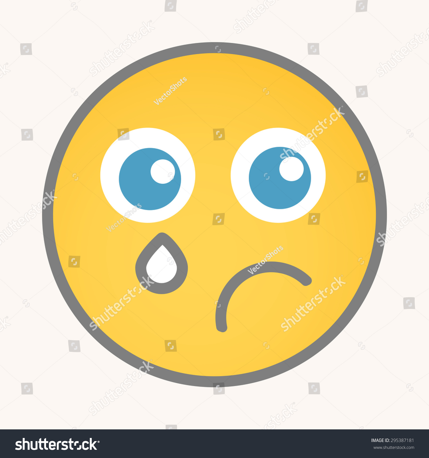 Sob Cartoon Smiley Vector Face Stock Vector (royalty Free) 295387181 