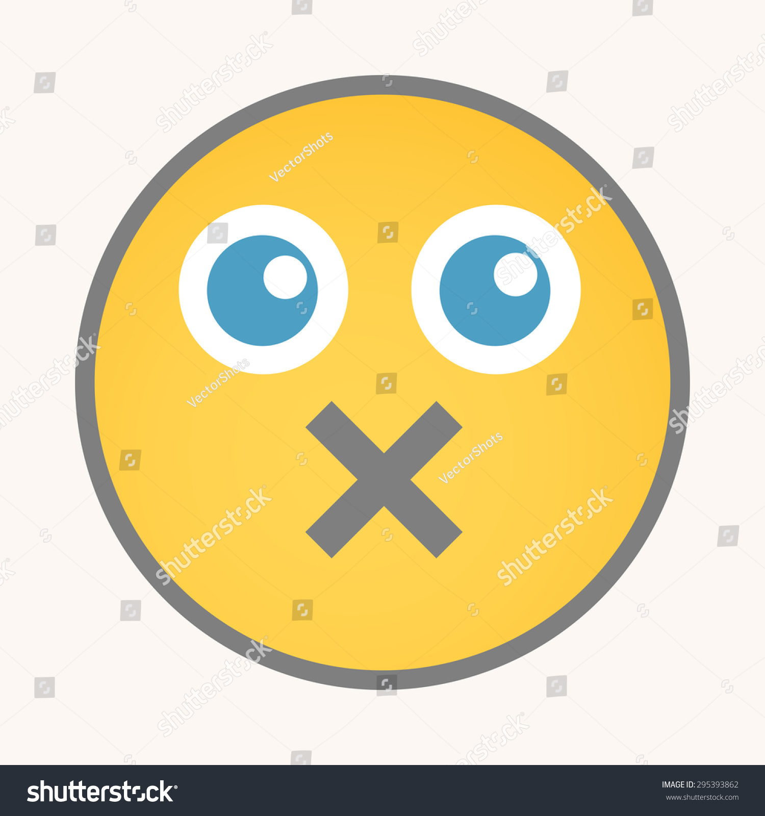 Mute Cartoon Smiley Vector Face Stock Vector (Royalty Free) 295393862 ...