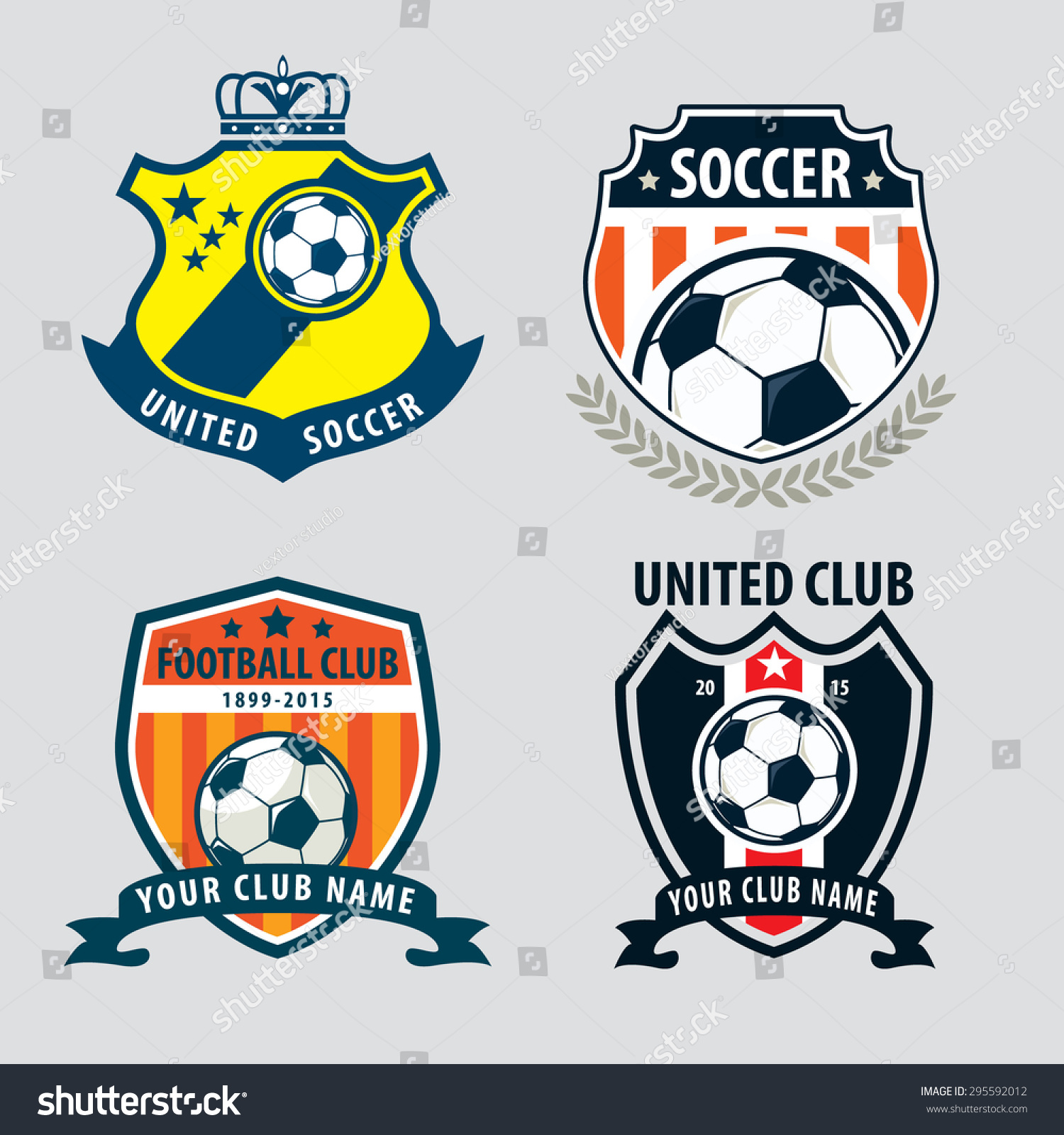 Football Badge Logo Template Collection Designsoccer Stock Vector ...