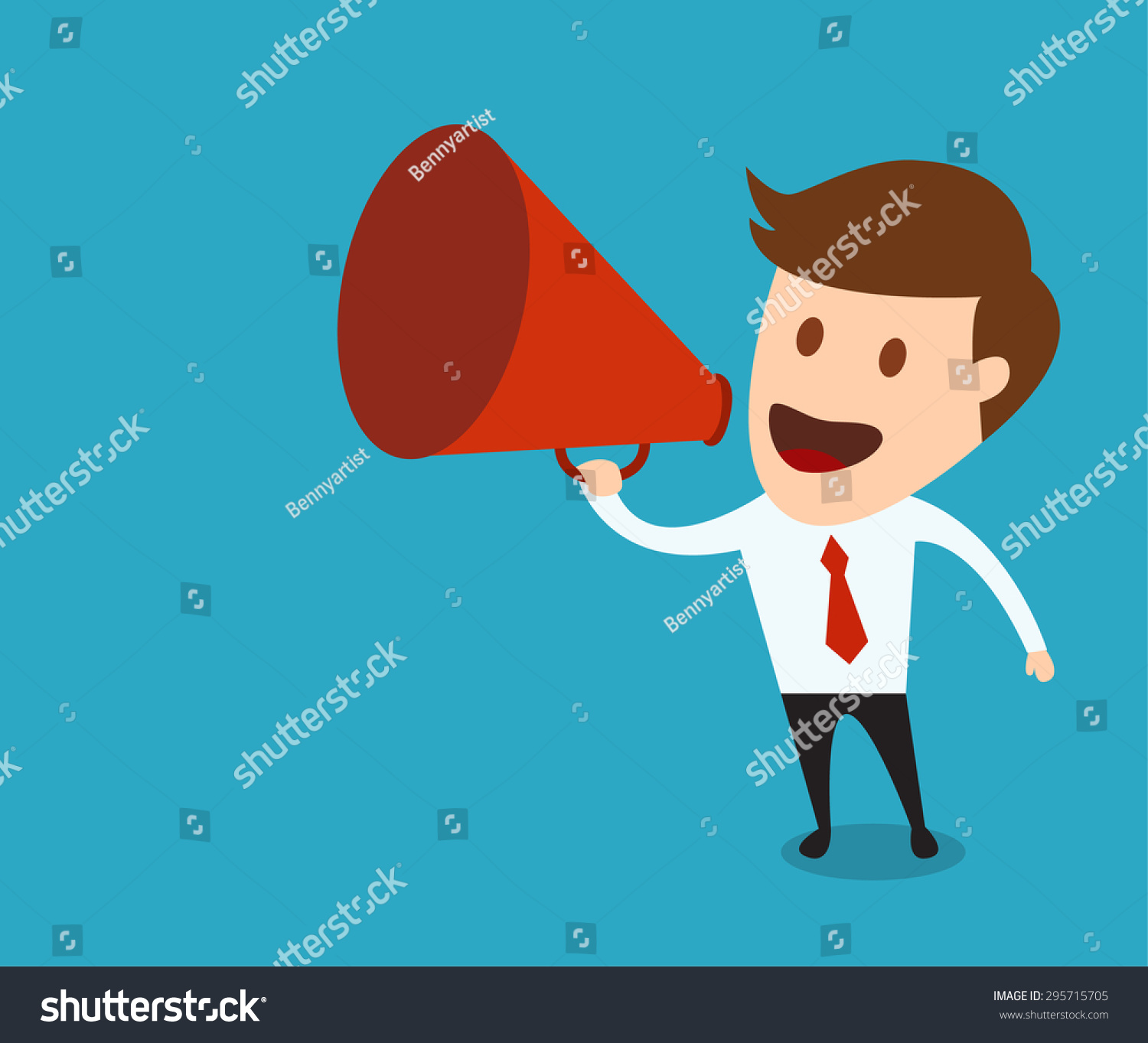 Businessman Megaphone Business Concept Vector Illustration Stock Vector ...