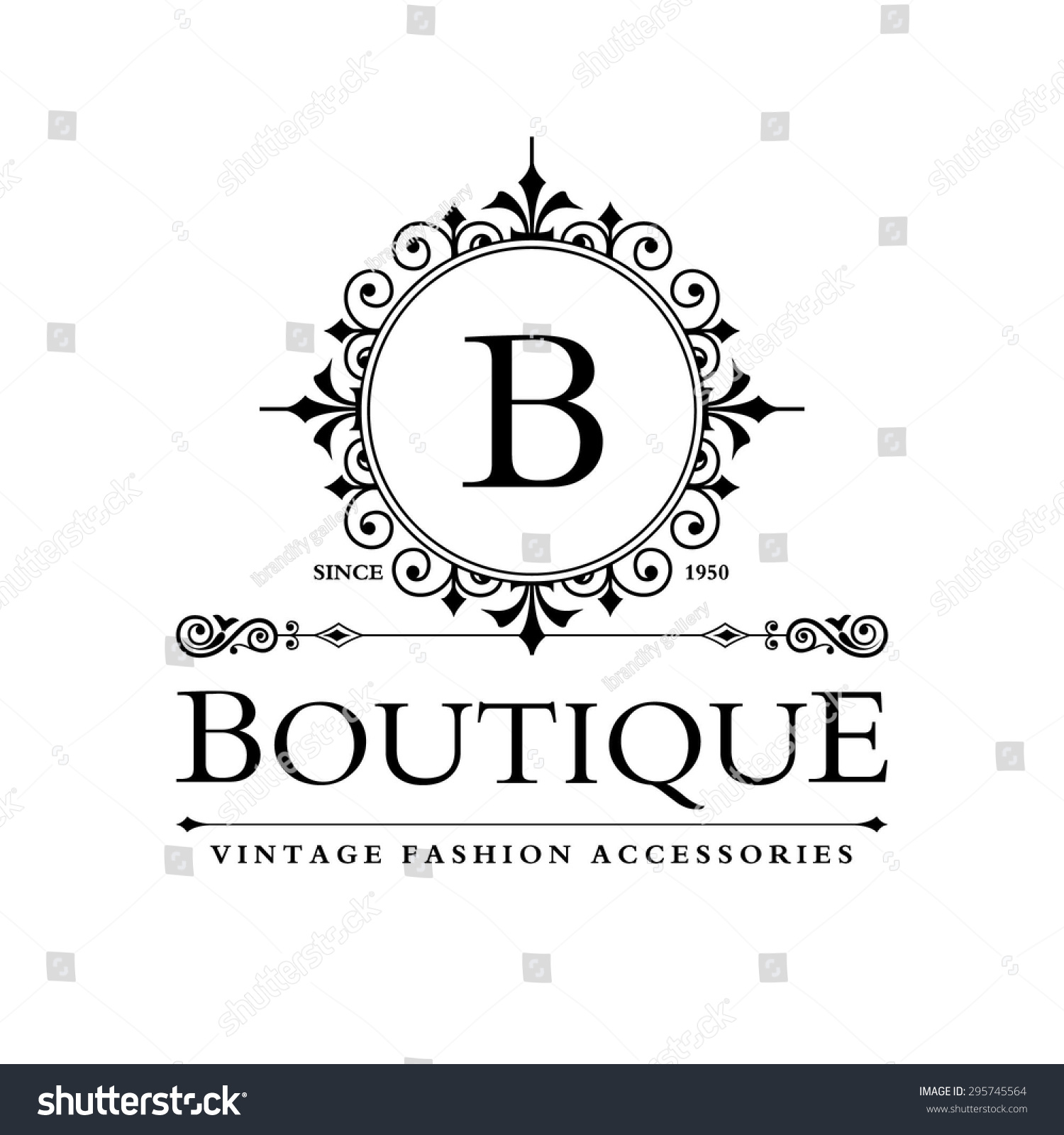 B Letter Logo Monogram Design Elements Stock Vector (Royalty Free ...