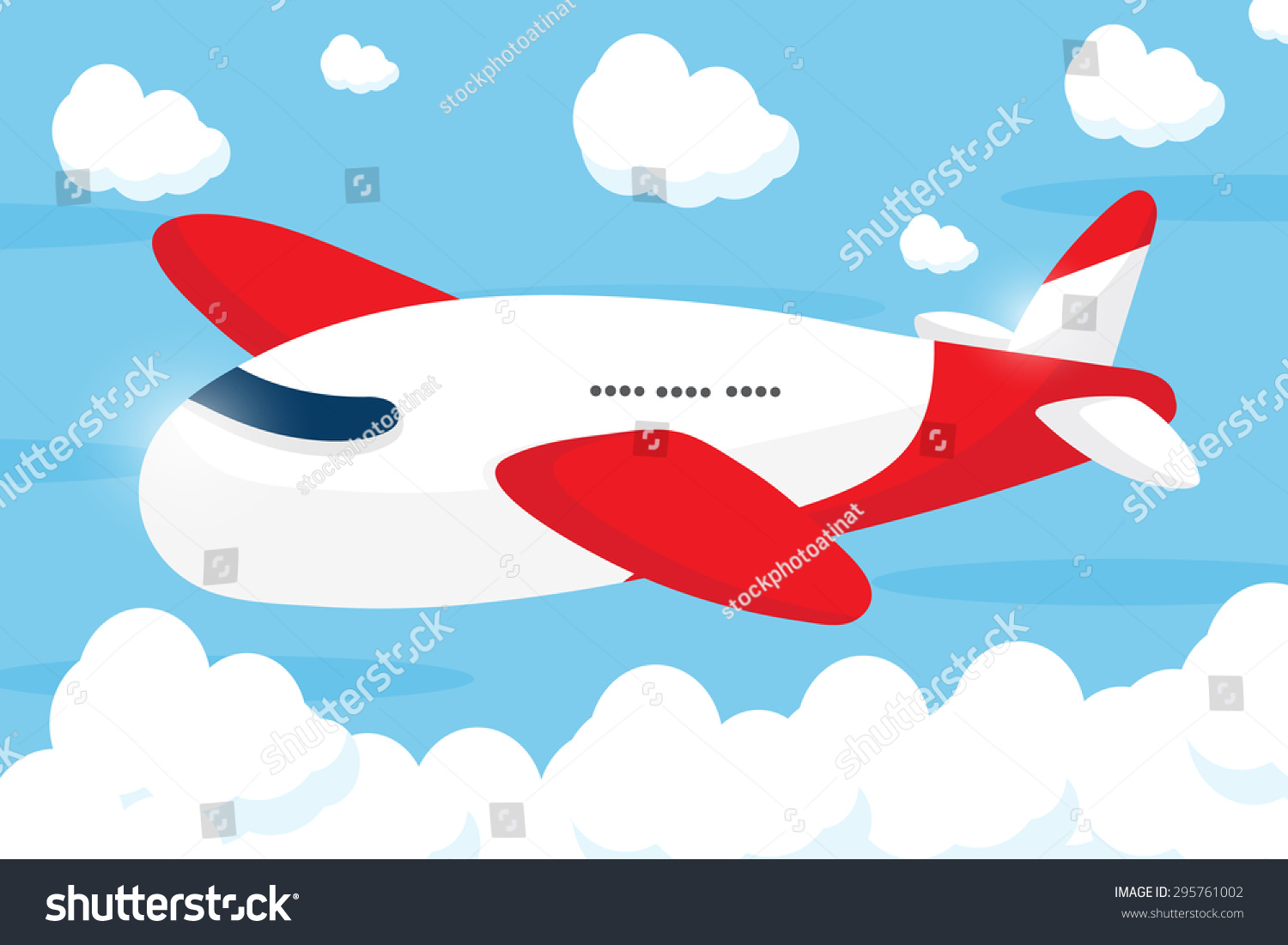 Red Airliner Cartoon Design Stock Vector (Royalty Free) 295761002 ...