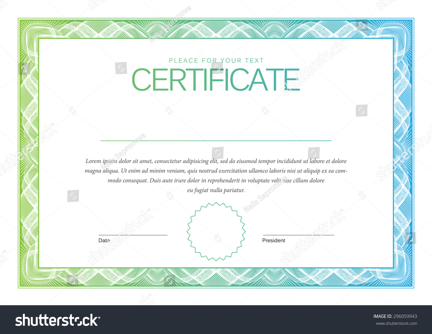 Certificate Award Background Gift Voucher Template Stock Vector ...