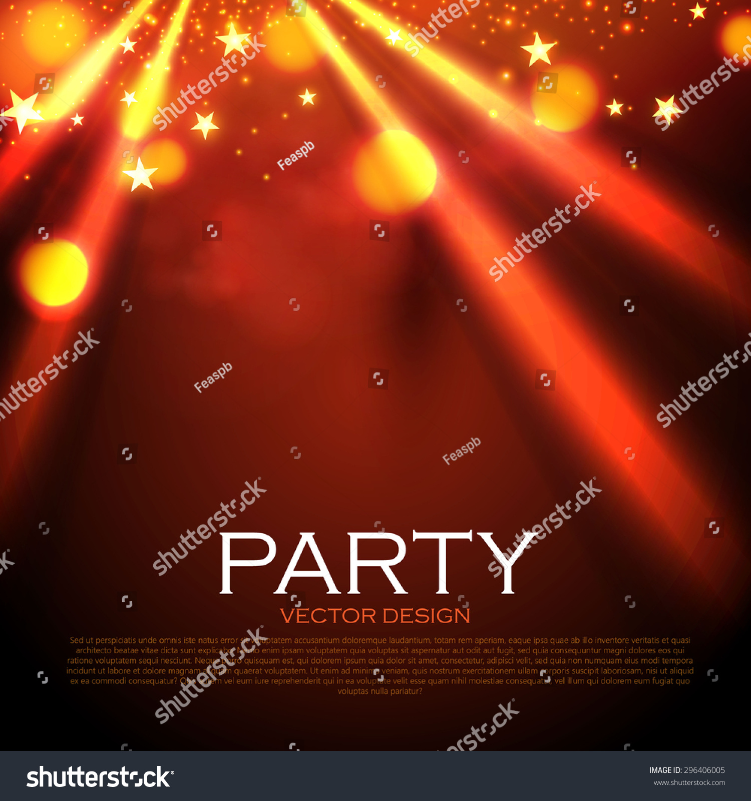 Spotlight Shining Concert Background Illuminated Design Stock Vector Royalty Free 296406005 