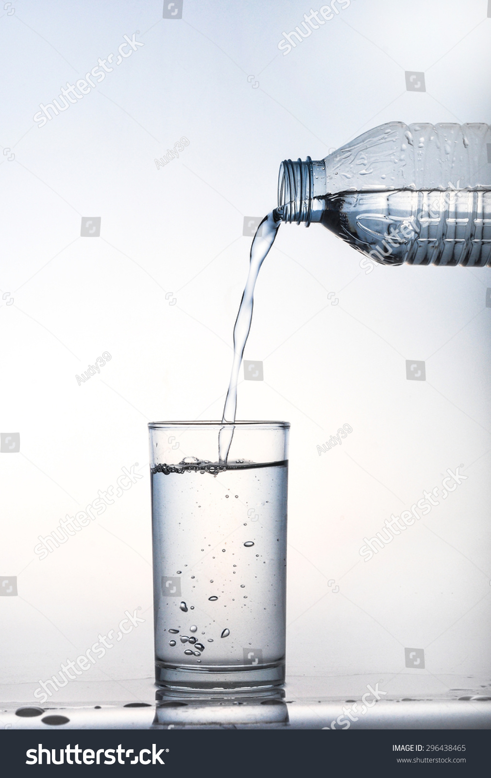 Pouring Water Bottle Into Glass On Stock Photo 296438465 | Shutterstock