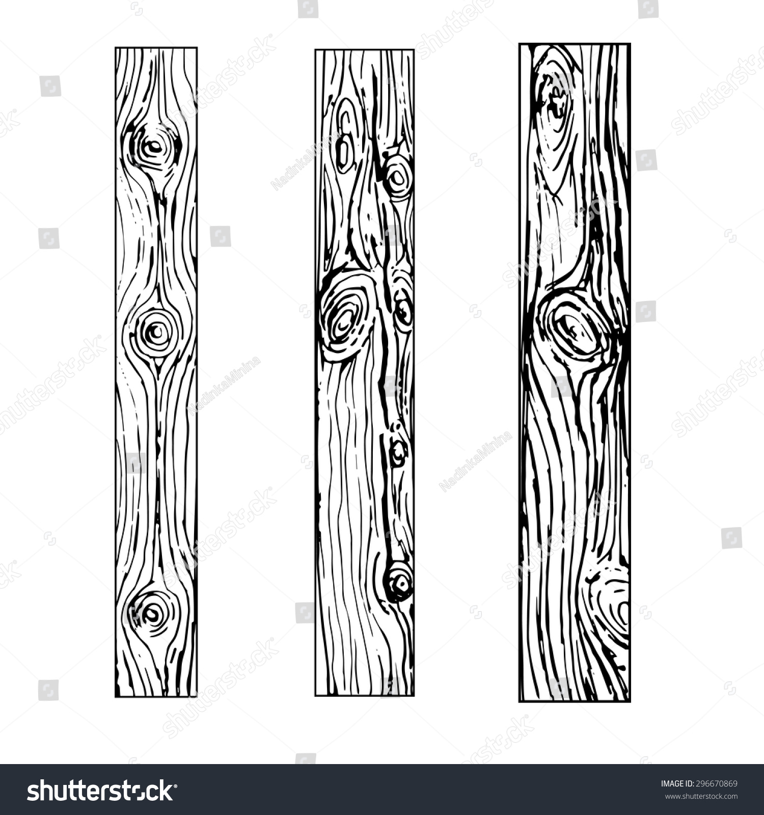 Set Wooden Board Vector Illustration Stock Vector (Royalty Free