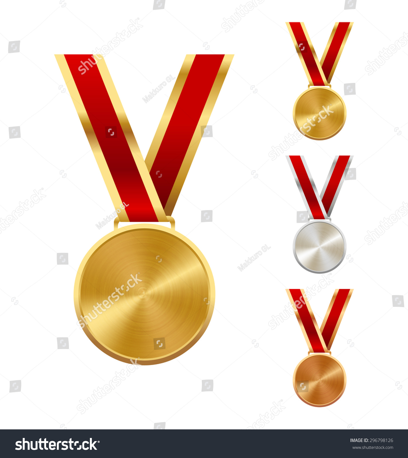 Golden Silver Bronze Festive Winners Medals Stock Illustration ...