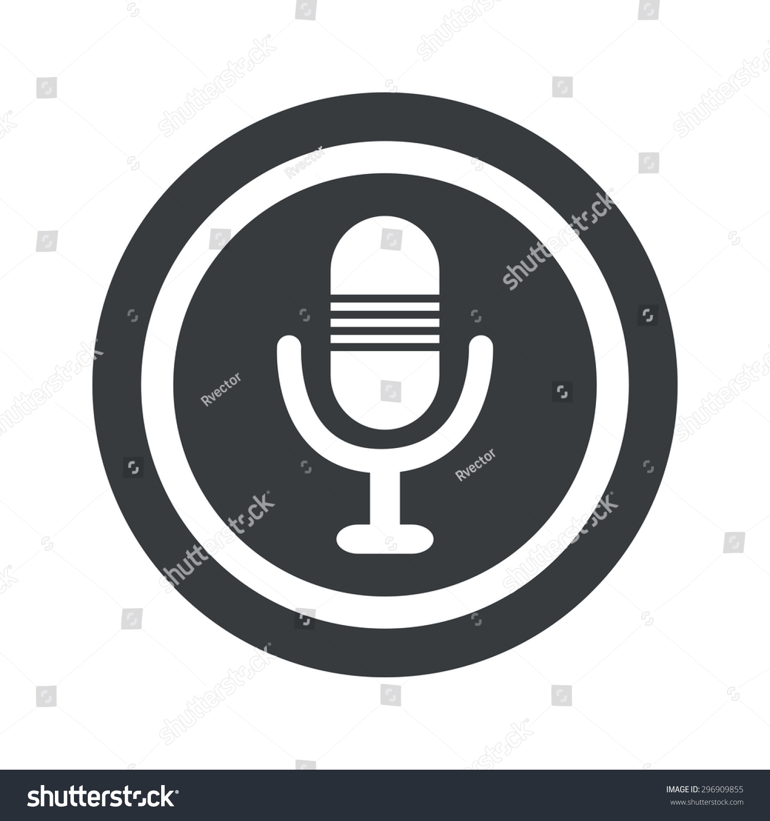 Image Microphone Circle On Black Circle Stock Vector (Royalty Free ...