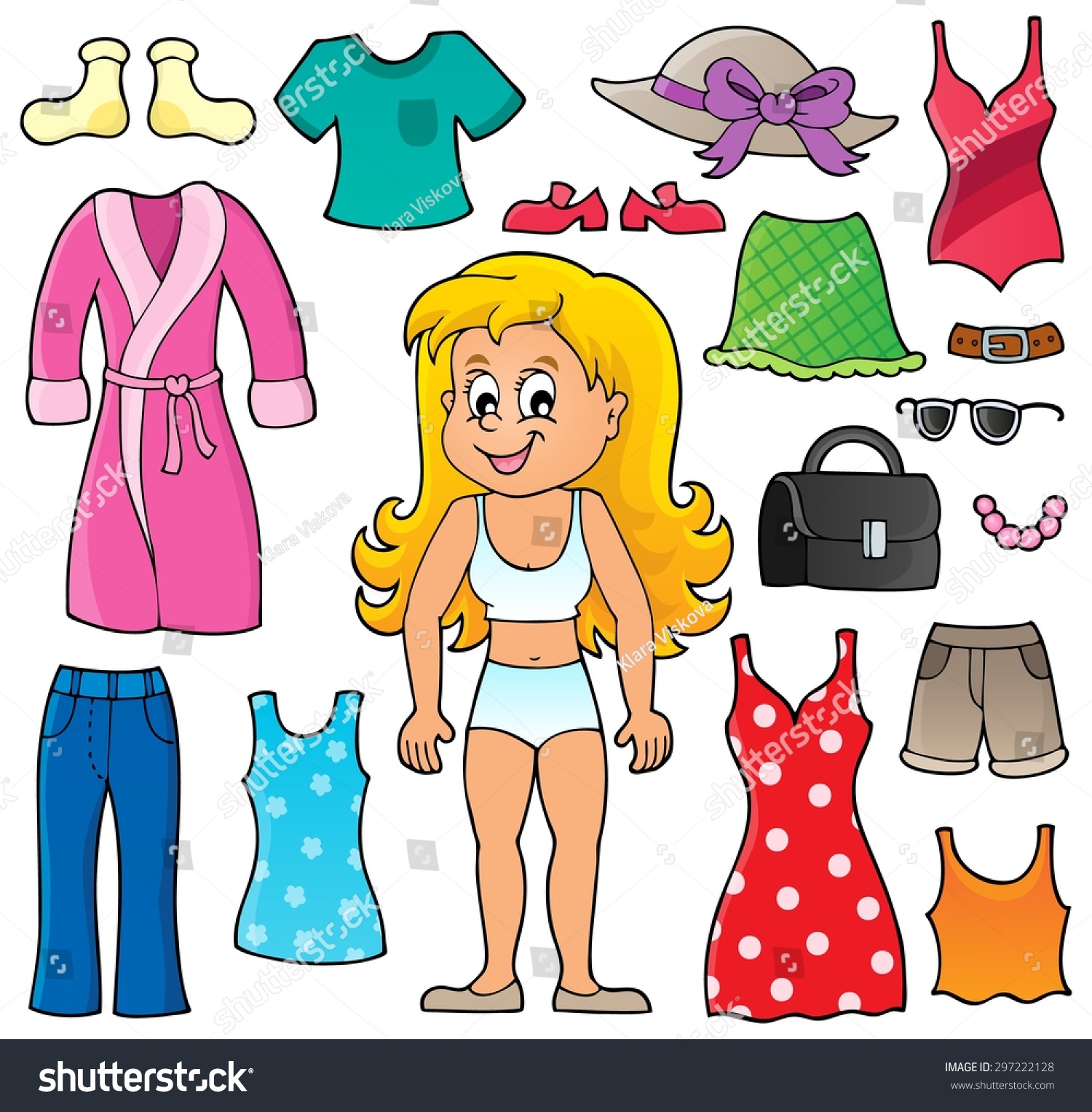 Girl Clothes Theme Set 1 Eps10 Stock Vector (royalty Free) 297222128 