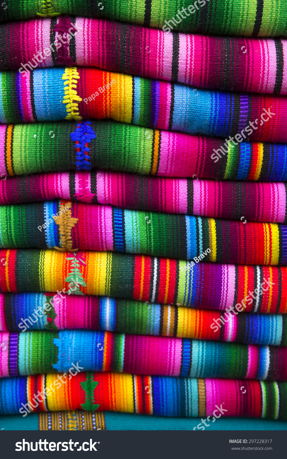 Maya Indian Textile Colors Cloth Display Stock Photo 297228317 ...