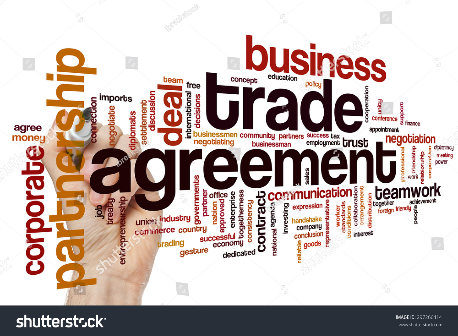 Trade Agreement Concept Word Cloud Background Stock Photo 297266414 ...