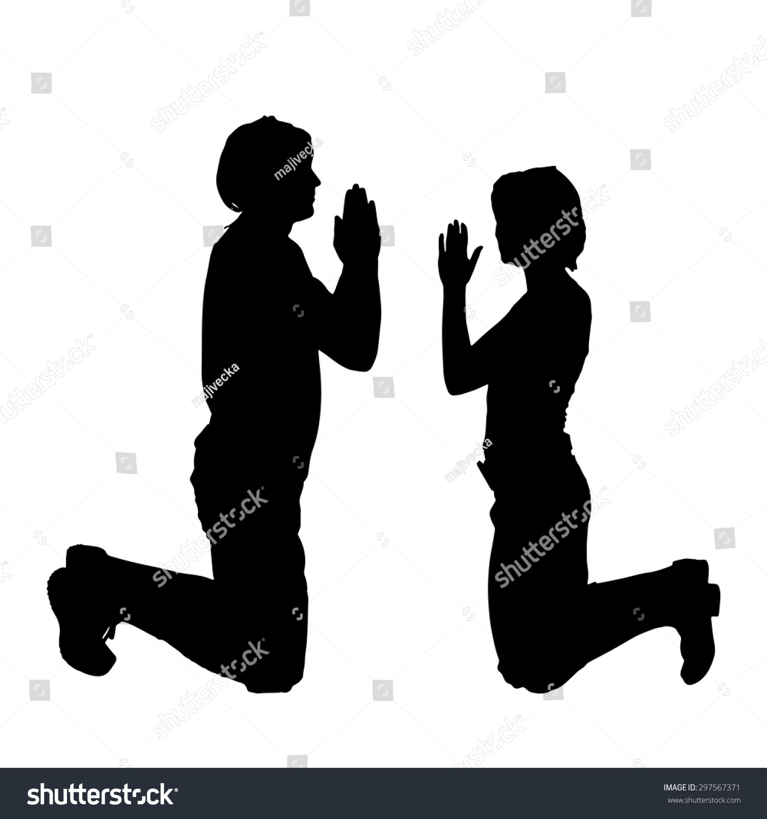 Vector Silhouette Couple On White Background Stock Vector (Royalty Free ...