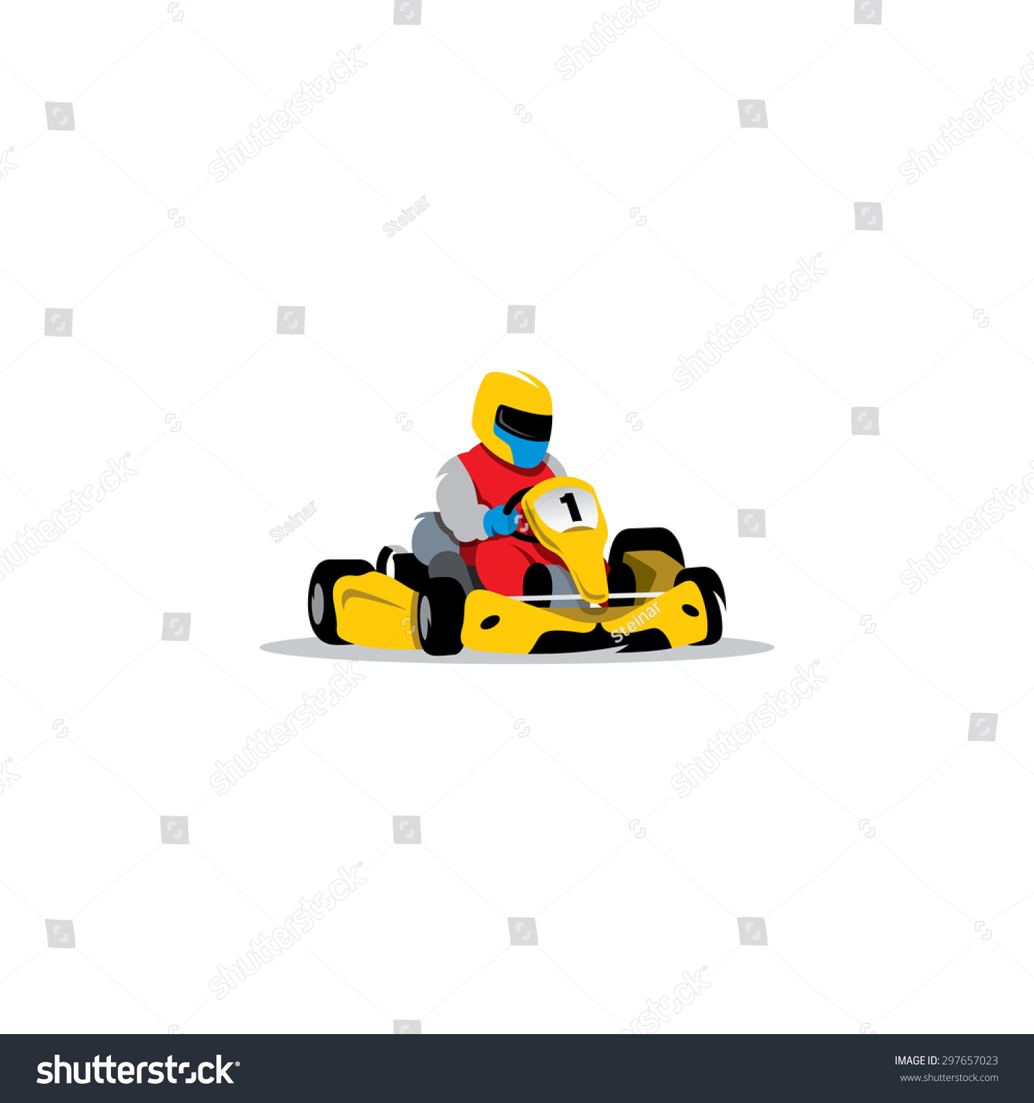 Kart Racing Sign Young Race Car Stock Vector (Royalty Free) 297657023 ...