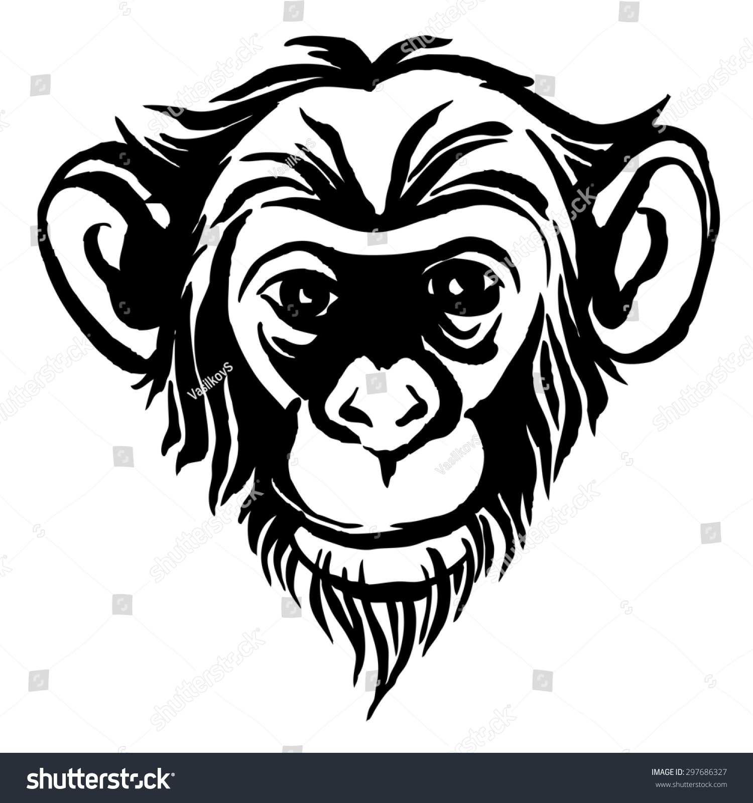 Векторные портреты обезьяна