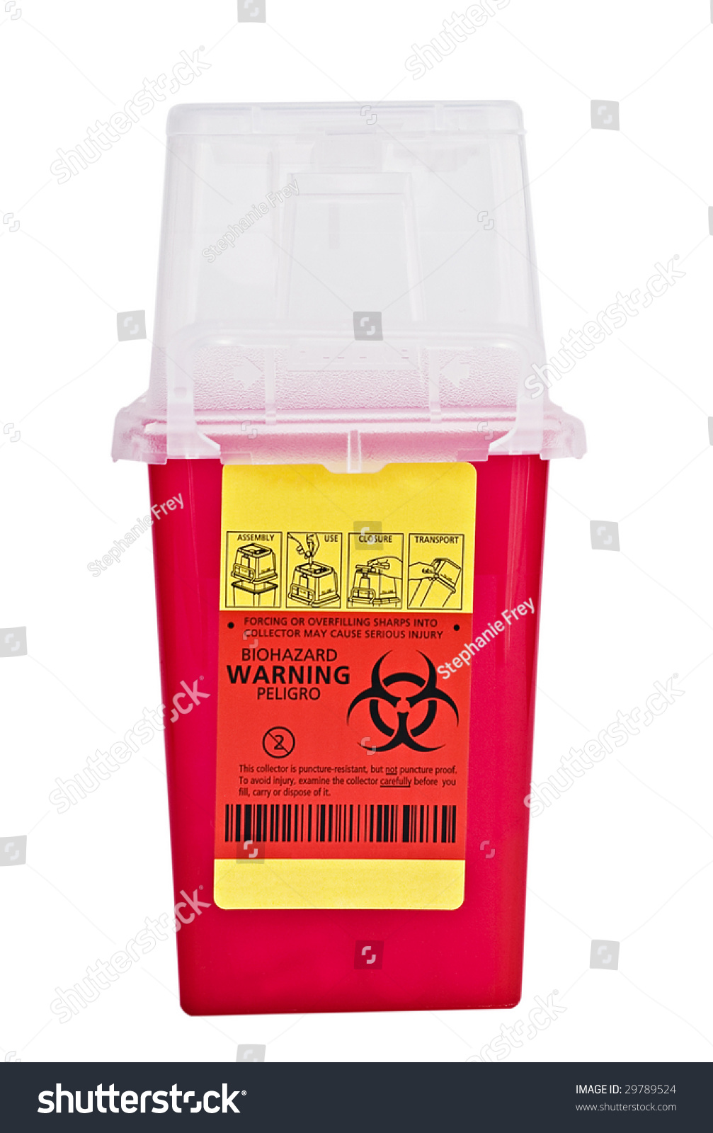 Sharps Collector Container Isolated Over White Stock Photo 29789524