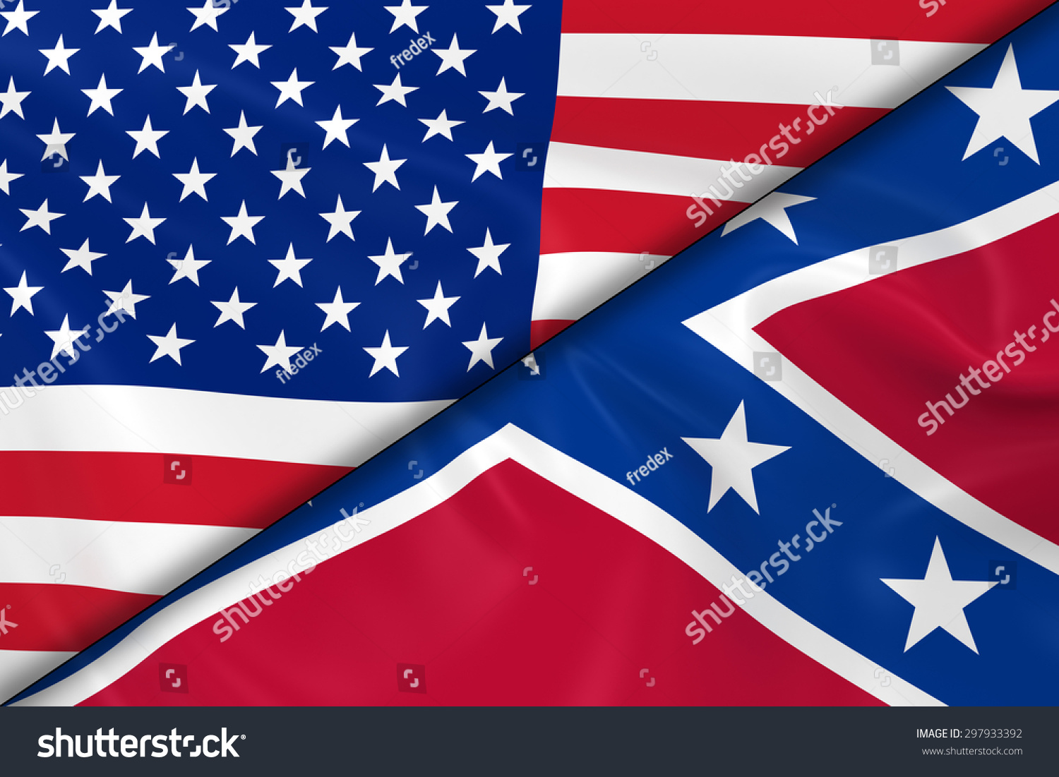 Flags United States America Confederacy Divided Stock Illustration ...