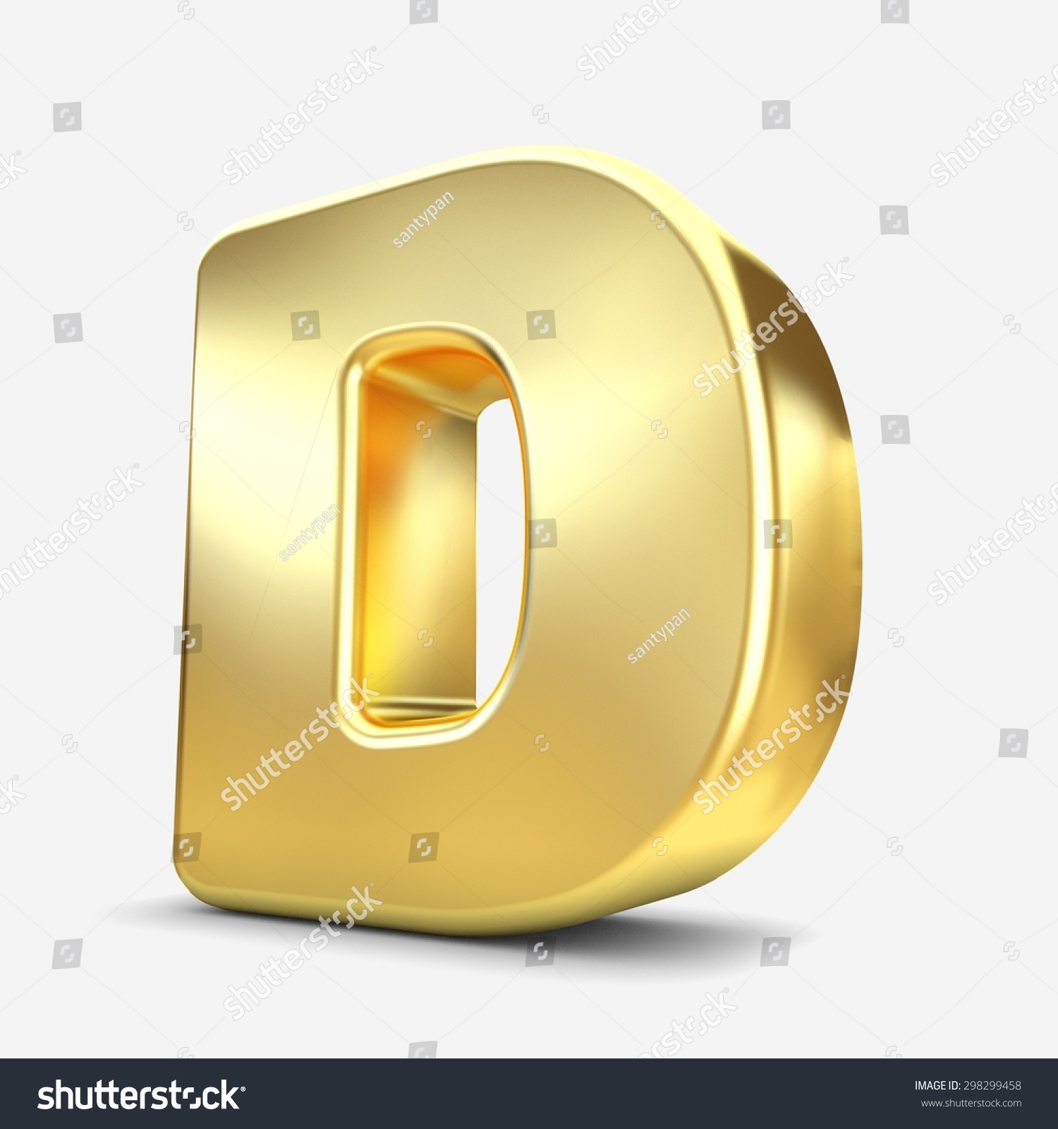 3d Gold Metal Letter D Isolated Stock Illustration 298299458 | Shutterstock