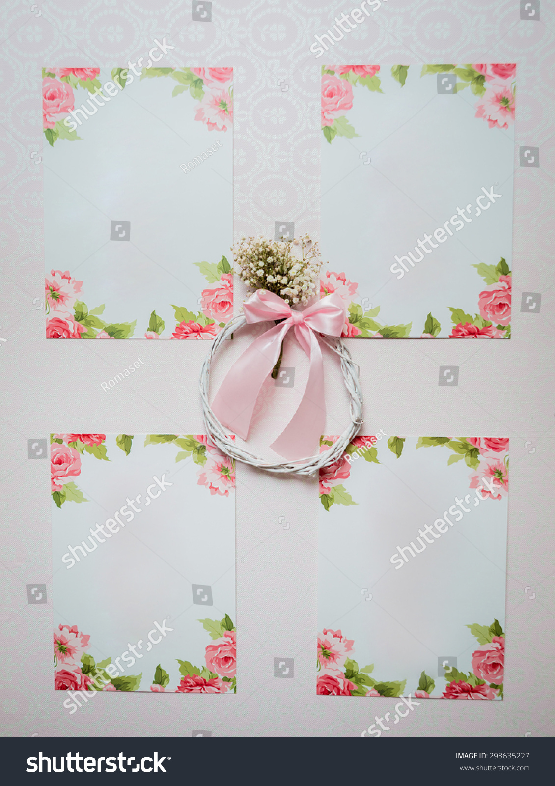 Vintage Frames Background Wedding Style Stock Photo 298635227