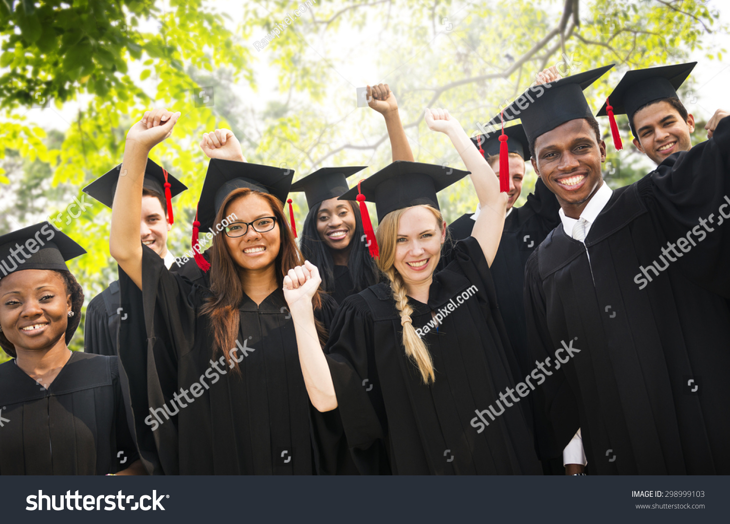 Diversity Students Graduation Success Celebration Concept Stock Photo ...